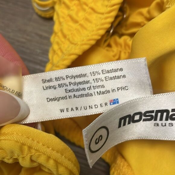 Mosmann Australia yellow lined ribbed bikini top and bottom set, size S - Picture 8 of 8